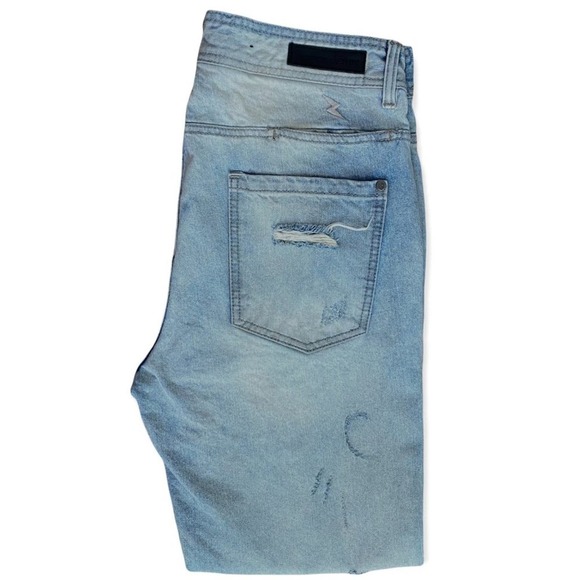 Hyper Denim Distressed Button Fly Jeans Mens size 32 x 25" inseam Straight Leg - Picture 7 of 11